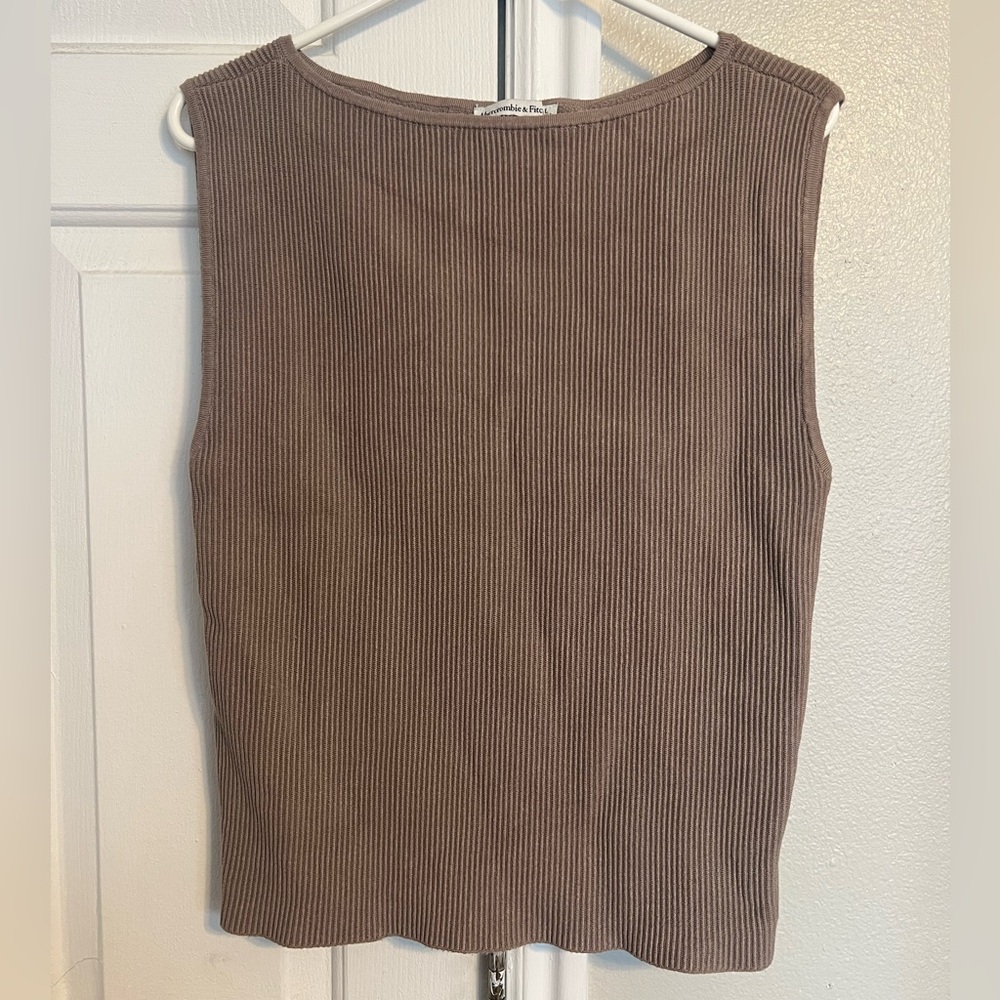 Abercrombie & Fitch Ribbed Tank Top - Taupe